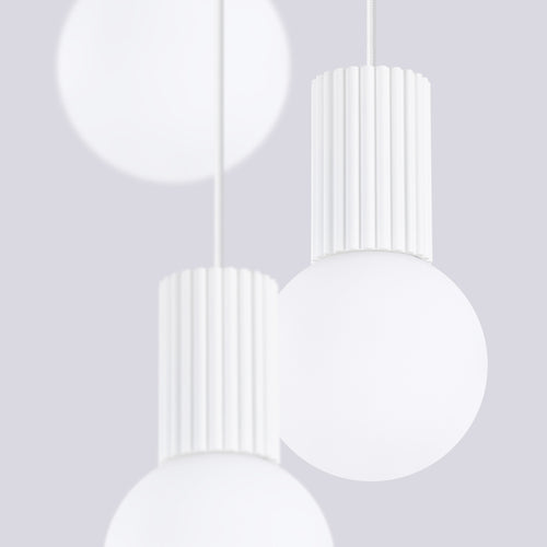 Sollux Lighting Hanglamp HALO 3P wit - 25x25x125cm