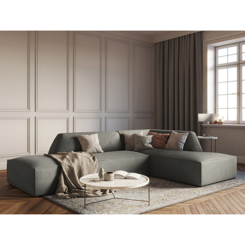 Cosmopolitan Design - Modulaire hoekbank rechts Siena 4-zits, ribfluwelen lichtgrijs - 180x273x69cm