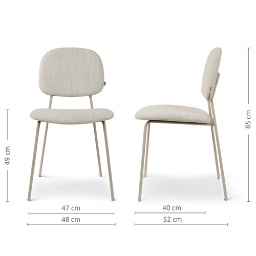 Nolon Jasmijn Eetkamerstoel Beige Melange - Grijsbeige - vtwonen shop