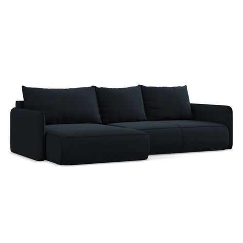 LaMiaSofa hoekbank links Palermo - velours - koningsblauw - 240x148x86