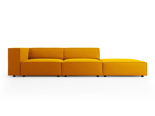 Cosmopolitan Design Rechte bank Arendal 4-zits, flueel, geel - 102x262x70cm