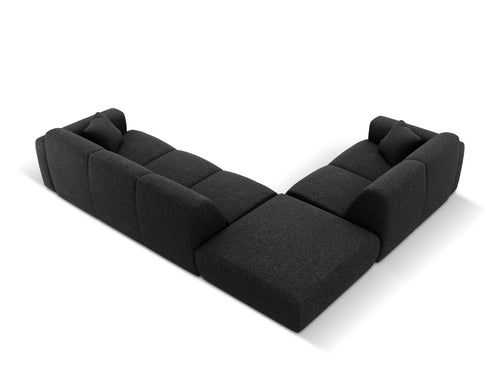 Cosmopolitan Design linker hoekbank Nolio 4-zits, chenille, zwart - 250x315x72cm