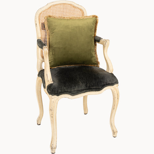 Besarto, draadloos Warmtekussen, Carino mosgroen met franje - vtwonen shop