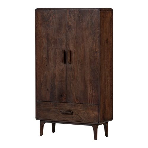 WOOOD opbergkast Liya - Mangohout - Donkerbruin - 150x85x35
