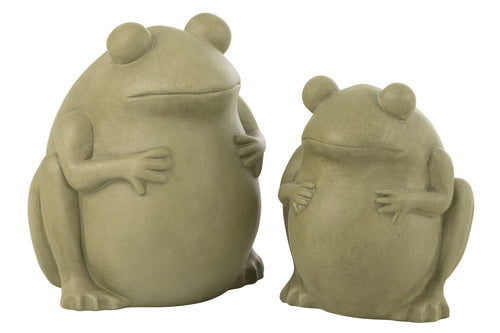 J-Line bloempot Frog - keramiek - groen - large - Ø 27 cm