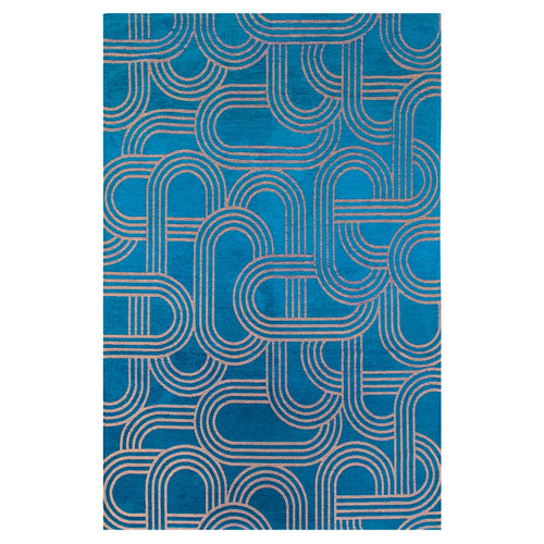 Lola&Moi vloerkleed Night Fever - blauw - 140x200cm