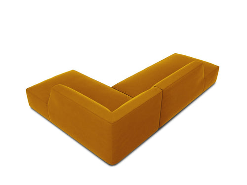 Micadoni rechter hoekbank Ruby 4-zits, flueel, geel - 180x273x69cm