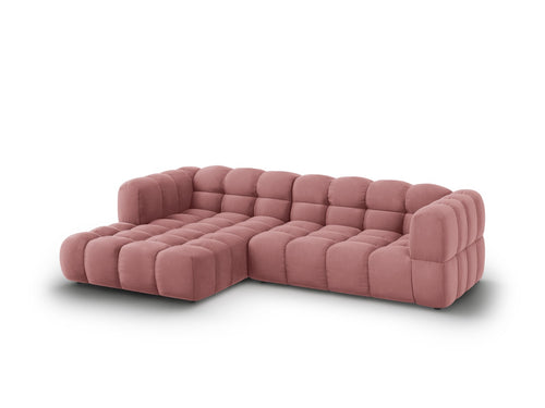 Cosmopolitan Design Modulaire hoekbank links Sky 4-zits, flueel, zalm - 162x272x70cm