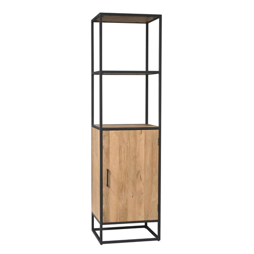 Starfurn Boekenkast Dakota - Naturel Hout - 1-Deur - 55x45x200cm