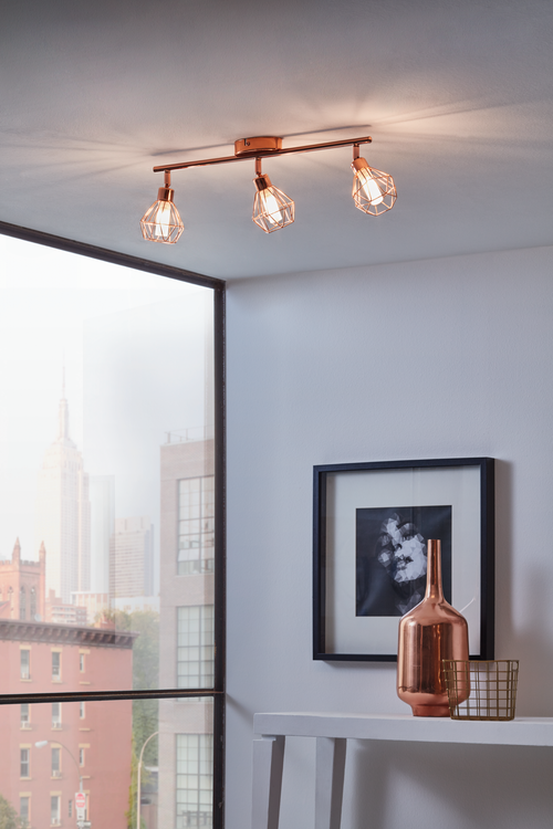 EGLO spot Zapata - 3 lichts - koper - wit - vtwonen shop