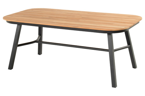 Hartman Tuintafel Tubb - Naturel/Zwart Teakhout - 185x100x75cm - vtwonen shop