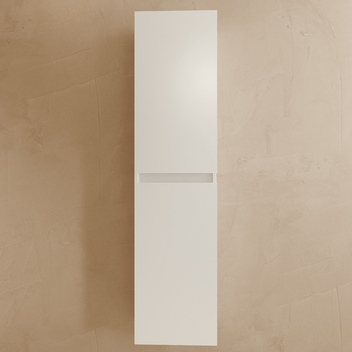 LOMAZOO badmeubelset Verona - met hoge kast & witte wastafel - glanzend wit - 60 cm