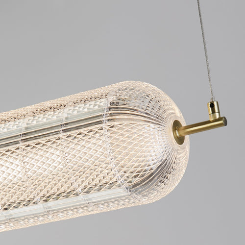 Searchlight Capsule LED converteerbare plafondhanger, satijnen messing metaal en acryl