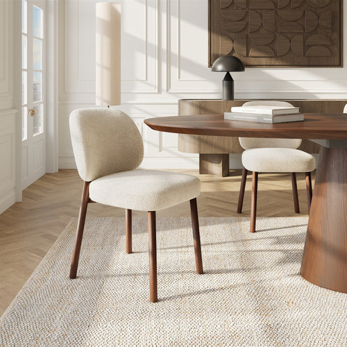 Premium Interiors - Set van 2 stoelen MOKA - fluweel met structuur beige 47cm