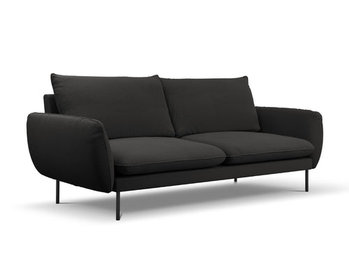 Cosmopolitan Design Bank Vienna 4-zits, boucle, zwart - 92x230x95cm