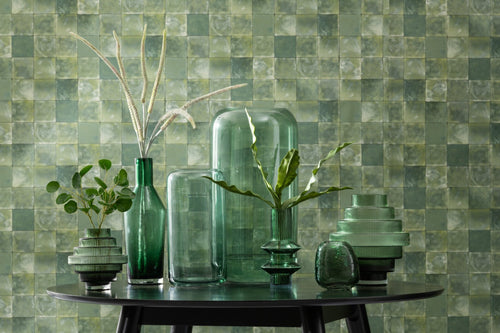 J-Line vaas Fles - glas - groen - large - 35 cm hoog