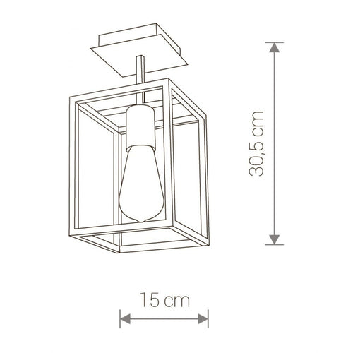 Nowodvorski plafondlamp Crate - 1 lichts - 15  x 30.5   cm - zwart - vtwonen shop