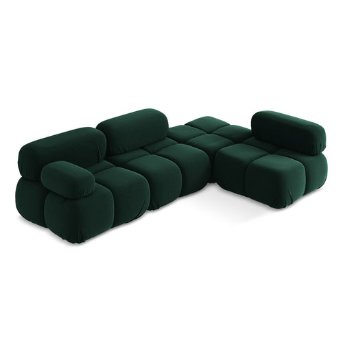 LaMiaSofa hoekbank rechts Sanremo - velours - flessengroen - 285x190x70