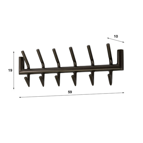 Giga Living Kapstok Tubo - Bruin Metaal - 60x10x20cm