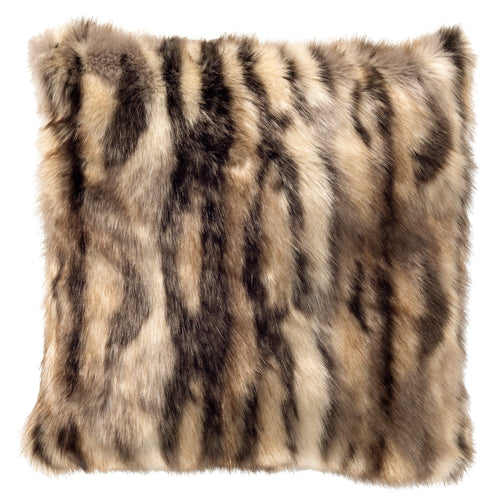 EGON - sierkussen 45x45 cm - imitatiebont - gestreept - Driftwood - bruin, beige