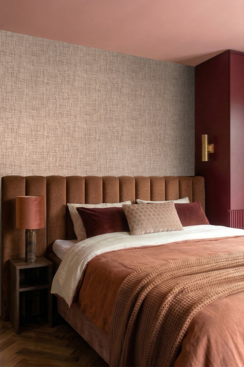 Origin Wallcoverings behang geweven linnenstructuur licht terracotta - 50 x 900 cm - 348053