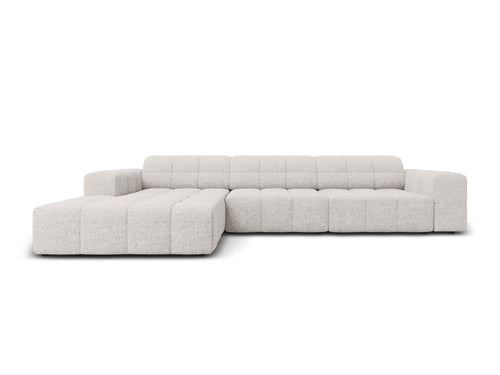 Cosmopolitan Design linker hoekbank Chicago 4-zits, chenille lichtgrijs - 167x294x78cm
