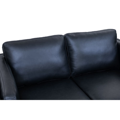 Furnhouse 2-zitsbank Valencia - Zwart - Leer - 88x157x83