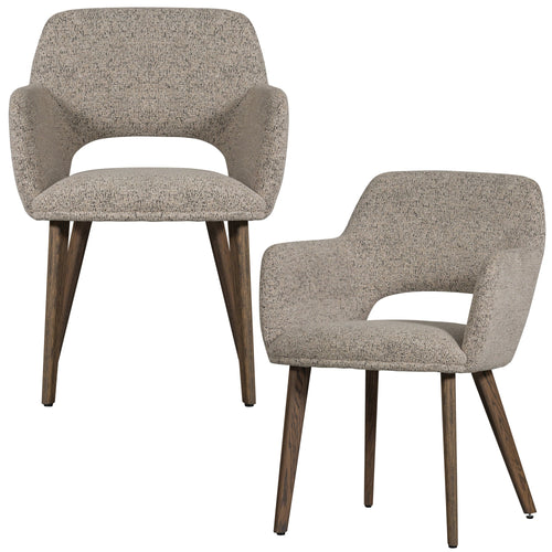 WOOOD eetkamerstoelen houten bruinen poot Murat - Naturel - Set van 2 - vtwonen shop