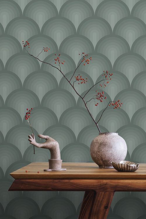 ESTAhome behang 3D-motief celadon groen - 50 x 900 cm - 131122 - vtwonen shop