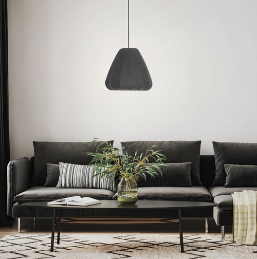 EGLO hanglamp Barlaston - e27 - ø 35 cm - zwart/grijs - uitwasbaar textiel