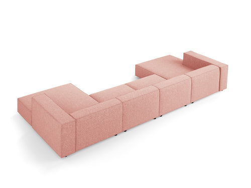 Cosmopolitan Design Panoramische bank Arendal 6-zits, chenille, roze - 166x364x70cm