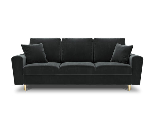 Cosmopolitan Design Slaapbank met opbergdoos Kyoto 3-zits, flueel, donkergrijs - 100x235x88cm