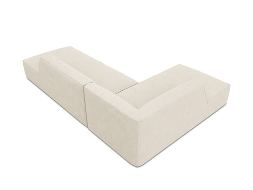 Micadoni linker hoekbank Ruby 4-zits, ribfluwelen, lichtbeige - 180x273x69cm