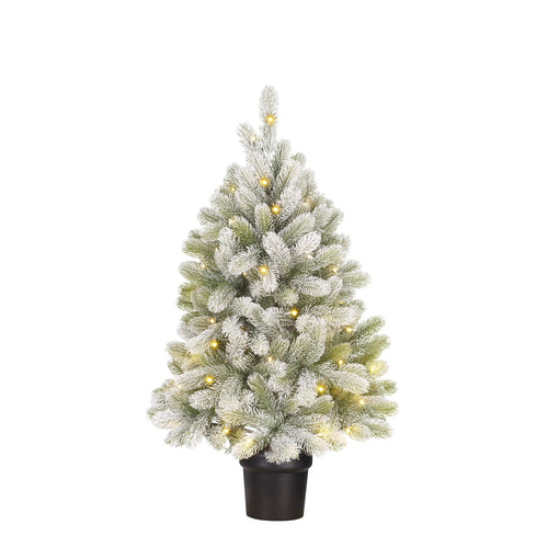 Black Box Trees Nagoya Kunstkerstboom in Pot met LED Verlichting en Timerfunctie - H90 x Ø55 cm - Groen