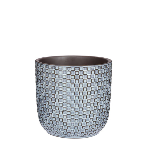Mica Decorations Daan Bloempot - H18 x Ø19 cm - Blauw