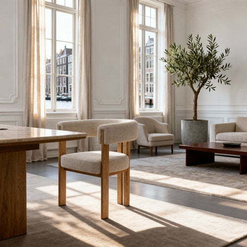 DÉJA Living Eetkamerstoel Aragon - Beige/Naturel - Zithoogte 46cm - Set van 2 - vtwonen shop