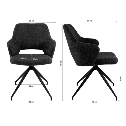 Kick eetkamerstoel Nora - Zwart - vtwonen shop