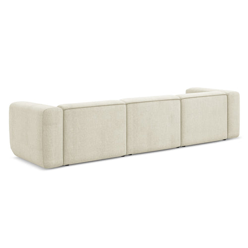 LaMiaSofa 4-zits bank Bari - chenille stof - beige - 319x89x70