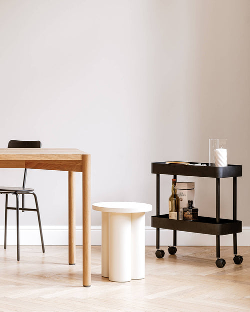 noo.ma Nolle Console 2-tier, metalen console 60 x 30 x 57,5 cm - Piazza Beige