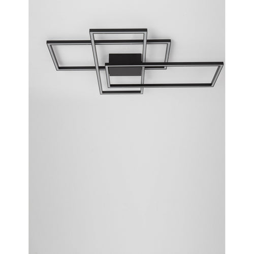 Merano Atlanta Geïntegreerde LED Semi Flush Light Mat Zwart Aluminium LED 55W 3550Lm 3000K