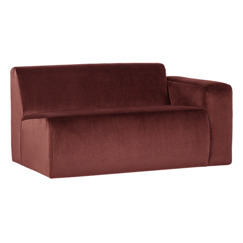 WOOOD 1,5-zits bank arm rechts Mojo Base - Velvet - Kast.bruin - 74x145x97