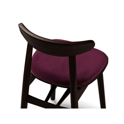 Set van 2 stoelen Bony flueel bordeaux - 47x42x80cm
