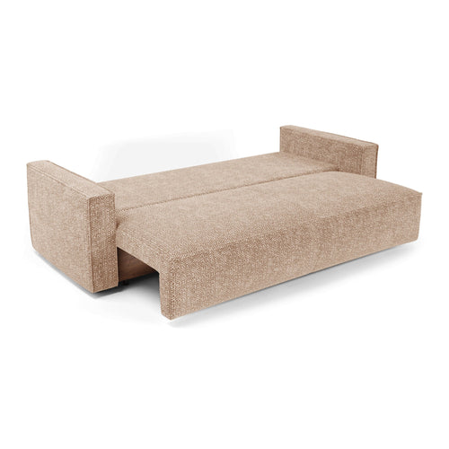 Premium Interiors - Slaapbank met opbergruimte  - stof met tweed-effect beige 254cm