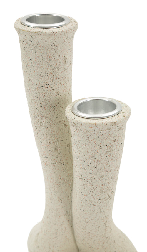 Mauro Ferretti kaarsenhouder - 10x6,5x17,5 cm - crème