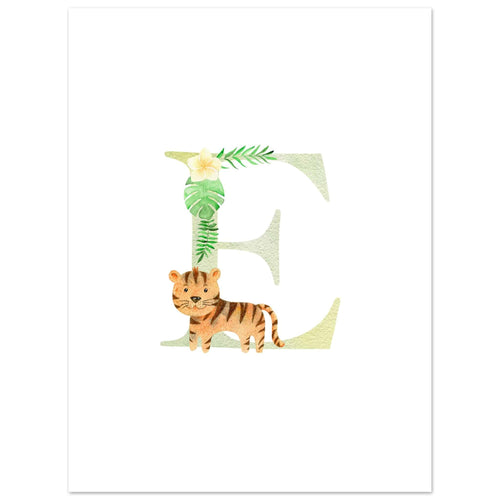 Artfulprints  Letter E kindernaam   poster 30x40 cm - vtwonen shop