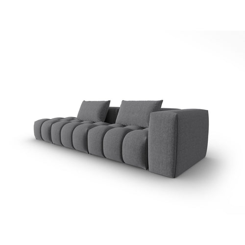 Cosmopolitan Design - Linker modulaire bank Verona 4-zits, structurele stof grijs - 85x265x70cm