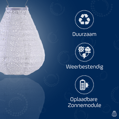 Lumiz solar lampion - paisley tulip - 20 cm - zilver