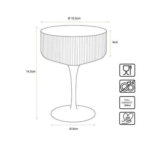 vtwonen Champagneglazen - set van 4 - met Gouden Rand - vtwonen shop