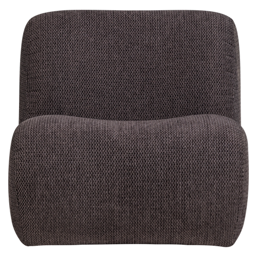 WOOOD fauteuil craquelé Nomu - Chenille - Antraciet - 74x76x92