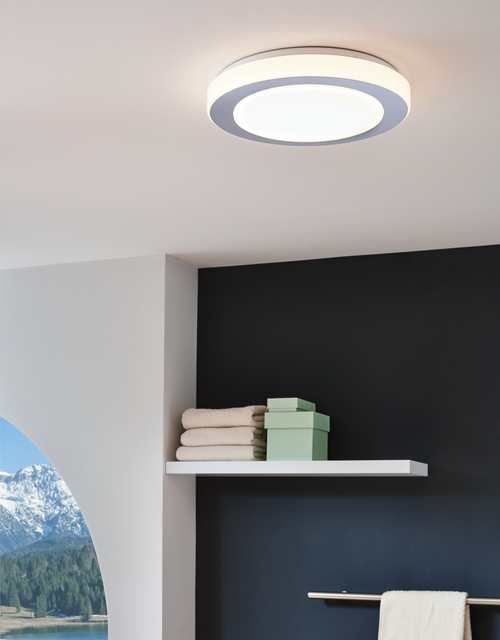 EGLO wand/plafondlamp Led Carpi - ø38,5cm - wit, chroom - vtwonen shop